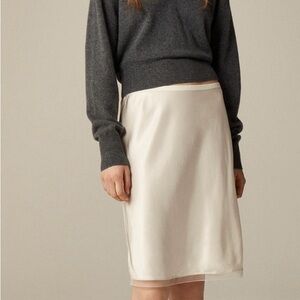 J. Crew Cream Midi Skirt